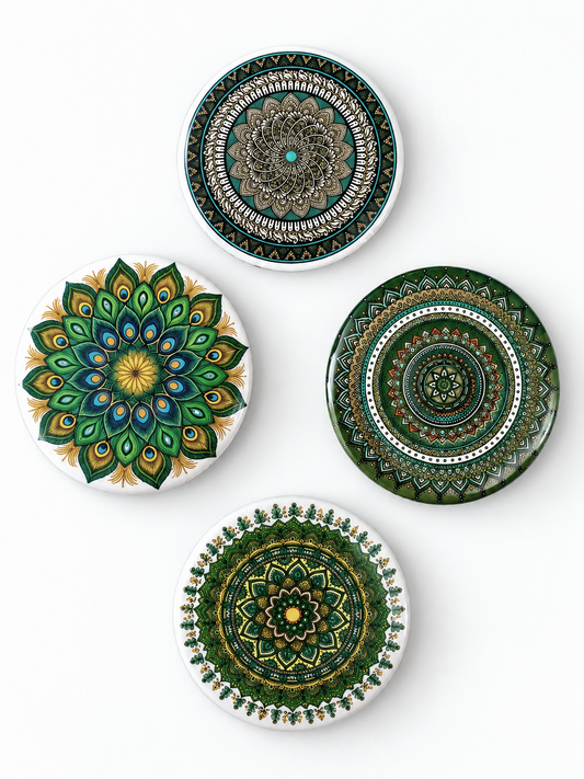 Rangoli Mandla Art Pin Badges 58 mm | BAGGBAY