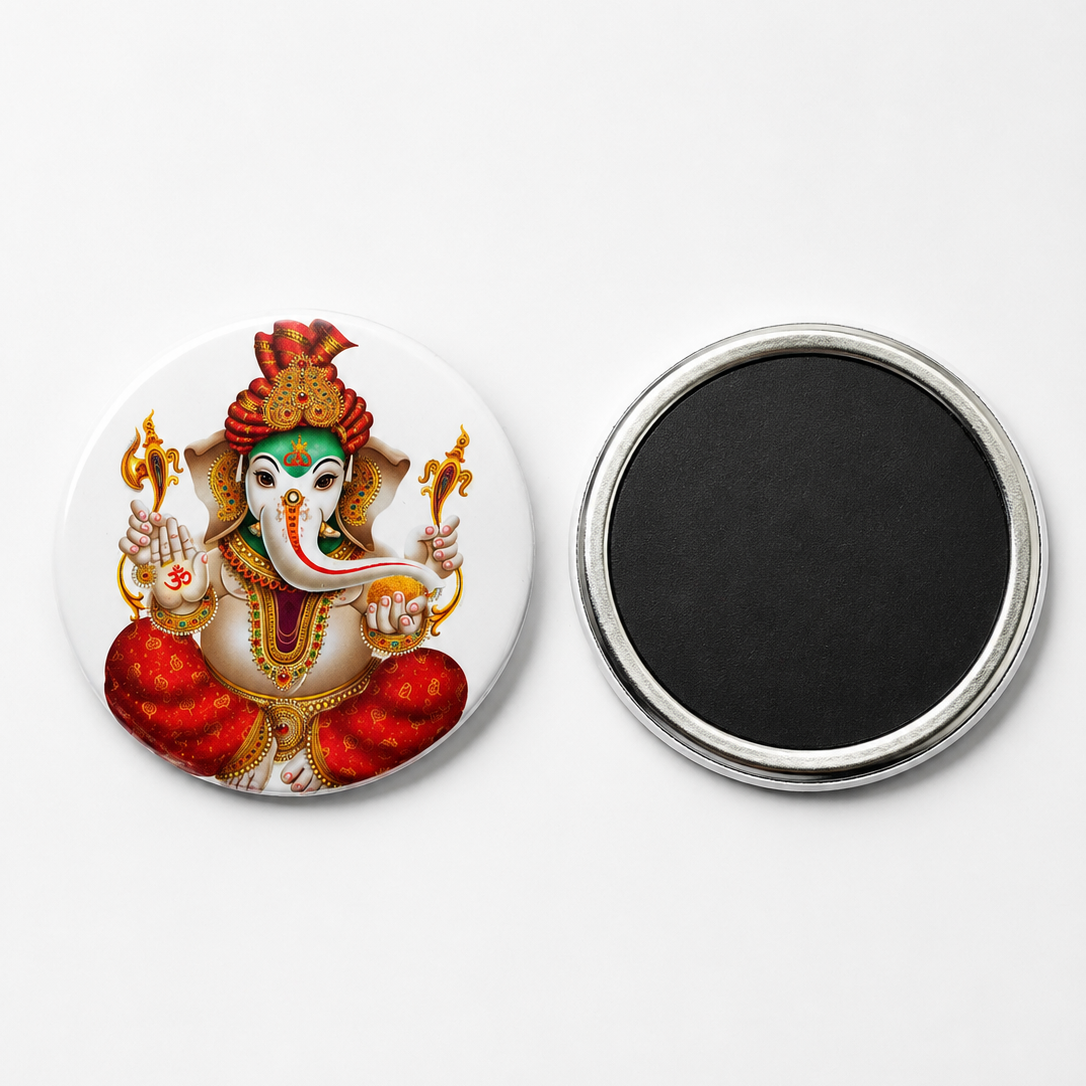Fridge Magnet Round 58 mm Black Round Magnet Full Base