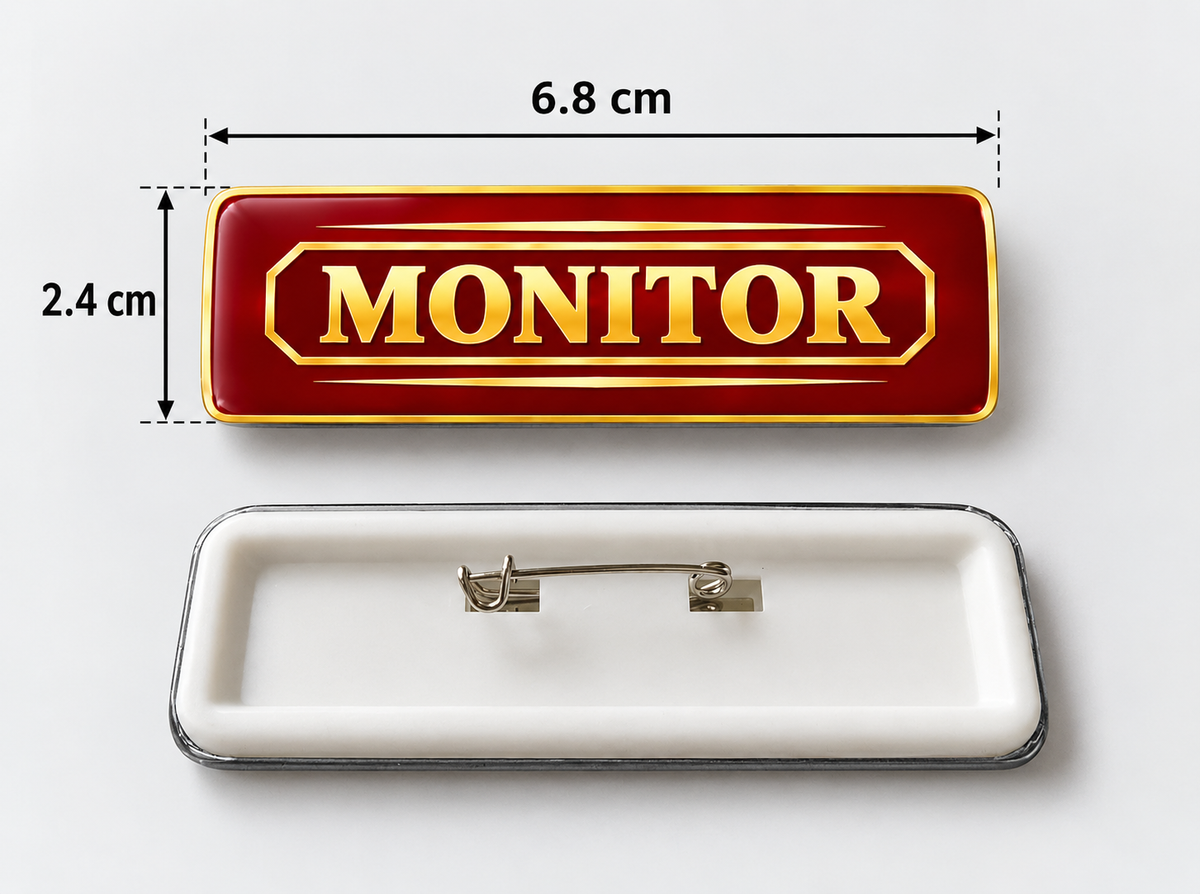 Class Monitor Pin Badge Rectangle 68/24 mm