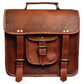 Baggbay – 13 Inch Single Pocket Double Strip Handcrafted Satchel Goat Leather Bag